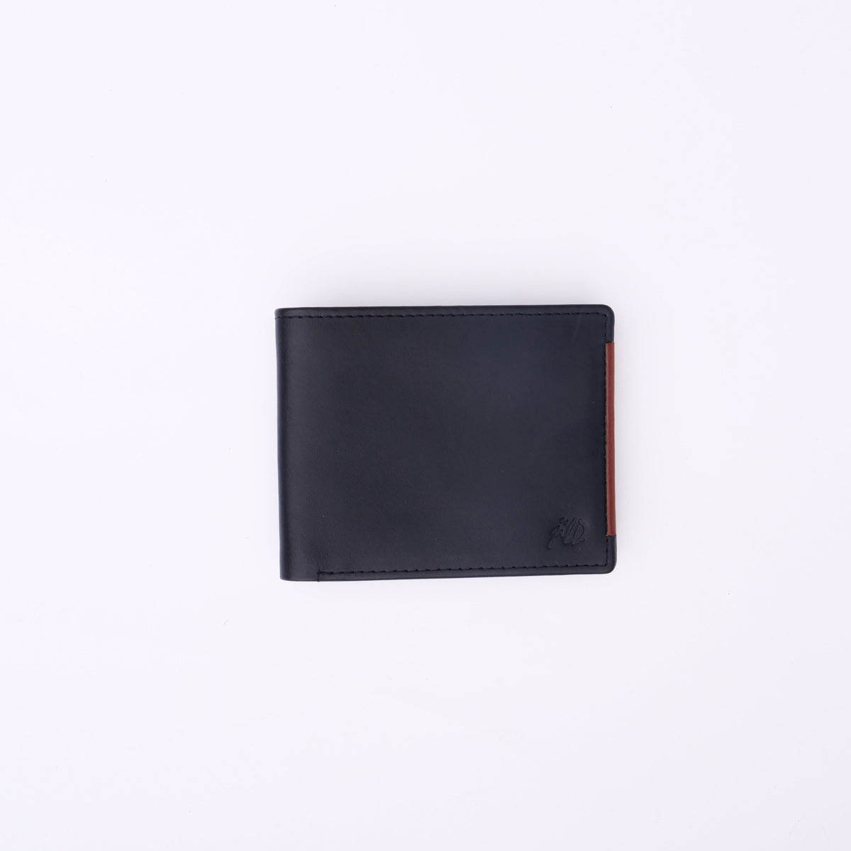 Mens Pure Leather Wallet Bifold TAN BRN  stripe