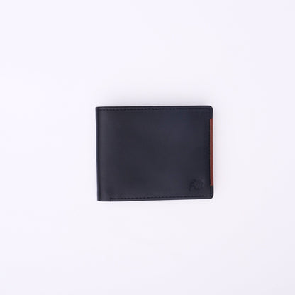 Mens Pure Leather Wallet Bifold TAN BRN  stripe