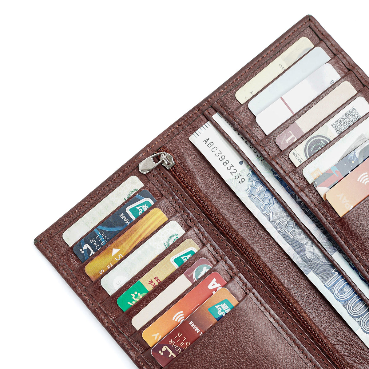 Executive Leather Long Wallet - Vintage Brown