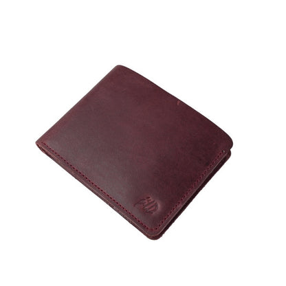 Mens Genuine Vintage Leather Wallet-CRIMSON RED S3