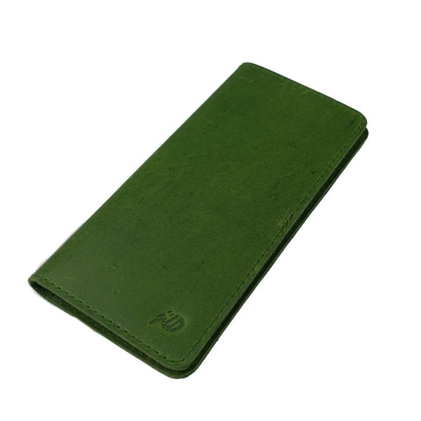 Genuine Vintage Leather Travel Mobile Long Wallet OLIVE GREEN