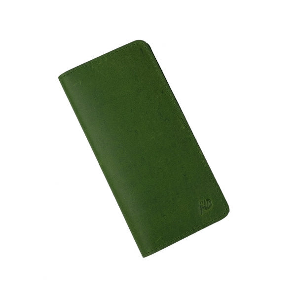 Genuine Vintage Leather Travel Mobile Long Wallet OLIVE GREEN