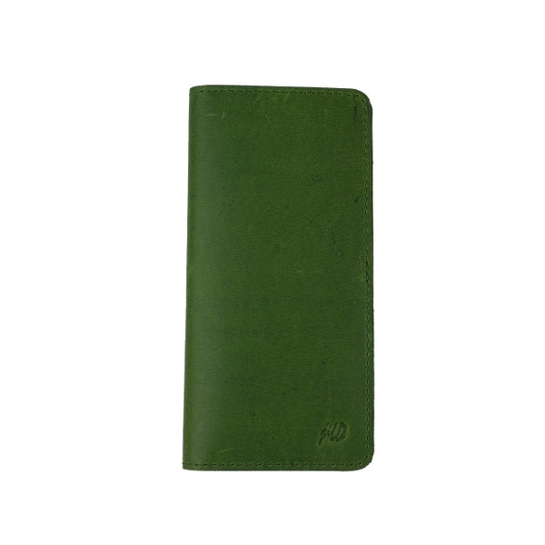 Genuine Vintage Leather Travel Mobile Long Wallet OLIVE GREEN