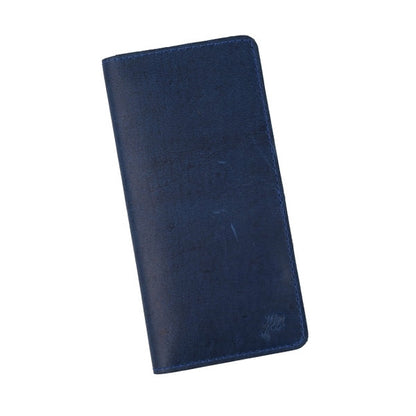 Genuine Vintage Leather Travel Mobile Long Wallet BLUE BERRY