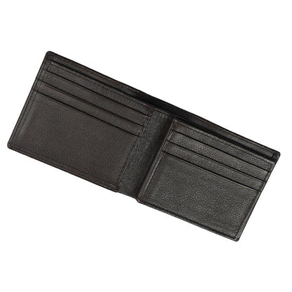 Ultra Slim Bi-fold ID Card Window Butter Soft Cow Leather Mens Wallet