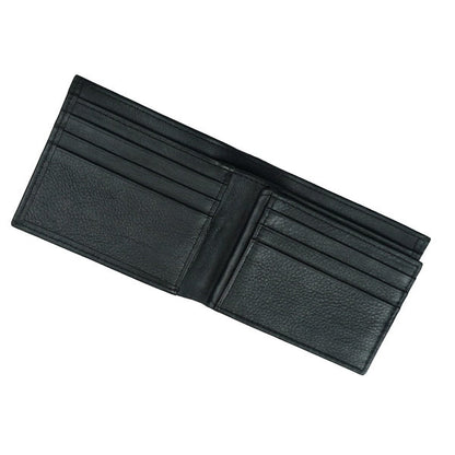 Ultra Slim Bi-fold ID Card Window Butter Soft Cow Leather Mens Wallet