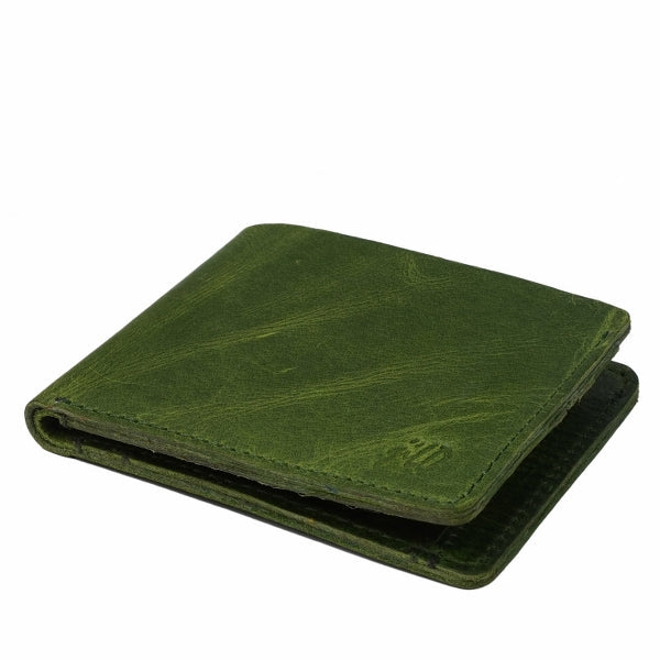 Mens Genuine Vintage Leather Wallet-OLIVE GREEN
