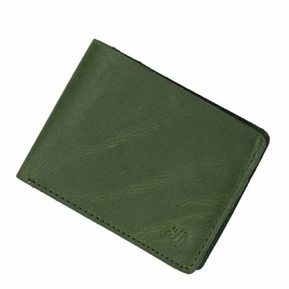 Mens Genuine Vintage Leather Wallet-OLIVE GREEN