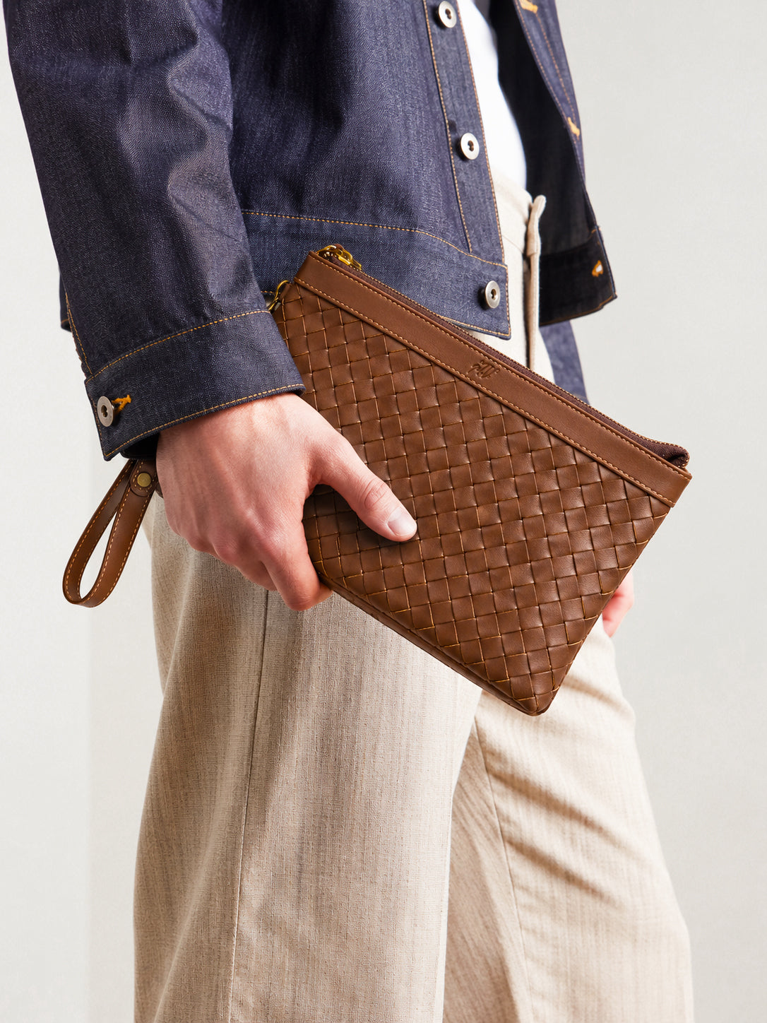 Woven Leather Pouch