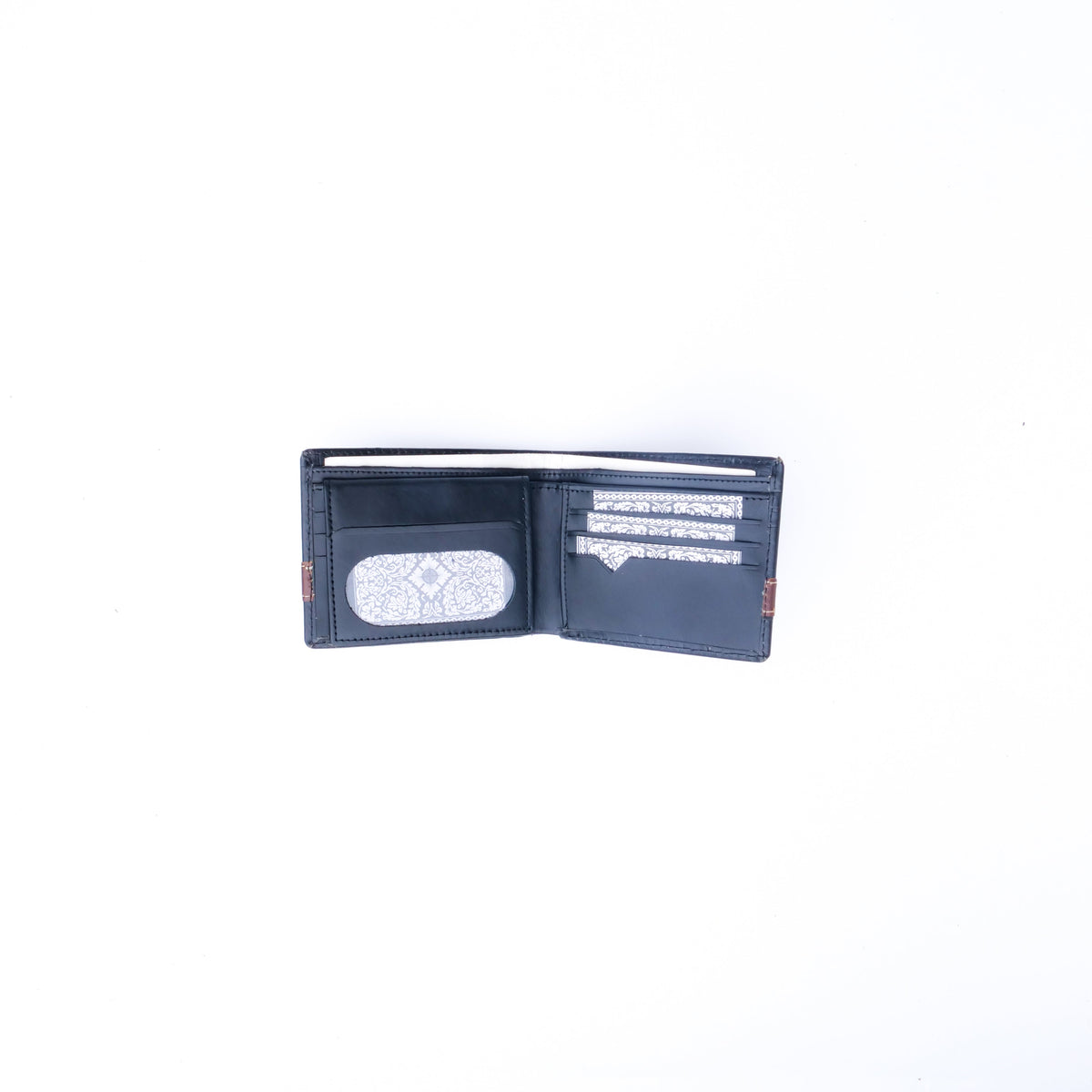 Croc-Style Leather Mens Wallet-Black