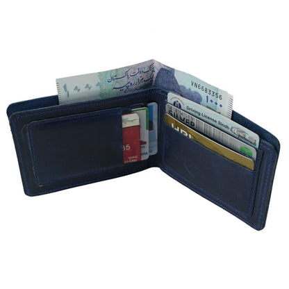 Mens Genuine Vintage Leather Wallet-BLUE BERRY S3